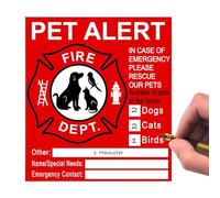 Pet Fire Rescue Sticker - 4.7 Inch Window Cling, UV Fade Resistant Decal, Save Our Pets Inside Alert | High Visibility Safety Signage For Home Security Protection