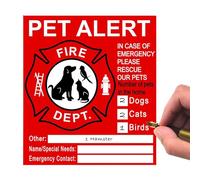 Pet Fire Rescue Sticker,Save Our Pets Finder Window Stickers - UV Fade Resistant Pet Alert Safety Fire Rescue Sticker, in Case of Emergencies Danger Pet in House Home Window Door Sign