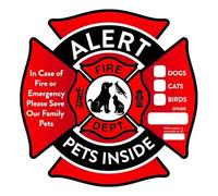 Pet Fire Rescue Sticker - UV Fade Resistant, Removable Safety Tag, Alert Sign, Reflective Window Sticker | Etiquette engo
