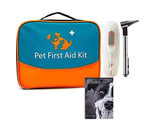 Pet First Aid Kit, Veterinary First Aid Bag for Dog, Cat, Rabbit, Animal, with Otoscope, Perfect for Home Care and Outdoor Travel Emergencies