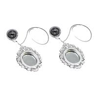 Pet Fish Aquarium Accessory Set, 2 Piece Reflective Decor for Betta Fish with Suction Cup and Cord Design Detail Betta Accessory Reflective Aquarium Decor Suction Cup Ornate Round Compact Desktop