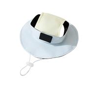 Pet Fisherman Hat Vinyl Sunscreen Universal Open-Ear Adjustable Outdoor sunlight Hat for Cats and Dogs(Grey,M)