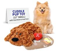 Pet Fit For Life Heartbeat Dog Toy with Heat for Calming Anxiety - Puppy Sleep Aid with USB Rechargeable Heart Beat Simulator and Reusable Heating/Cooling Pad Insert - Small (12" Long)