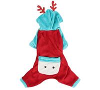 Pet Flannel Christmas Clothes Soft Costume with Button for Dog Cat, Cute Pattern, Keep Warm Clothing - Comfortable Fit, Easy to Wear, Ideal for Winter Holidays (M)