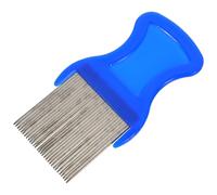 PET Flea Comb Tooth Grooming for Dogs and Cats, Stainless Steel | Compact Handheld Design, Plastic and Steel Build, Massage Action, Sky Blue Finish, for Bath Time Salon Use Random Color