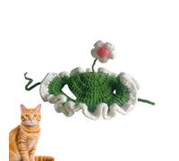 Pet Flower Hat - Medium Size Dress Cap, Wool Crochet Headpiece, Playful Seedling Look with Comfortable Fit | Eye Catching Costume Accessory for Pets Holidays and Everyday Styling Small Dogs