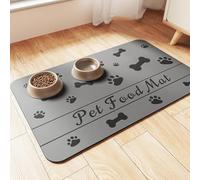 Pet Food Bowl Mat, Dog Feeding Mat Diatomite Earth Cat Food Mat, Dog Water Bowl Mat Non Slip Absorbent Eating Placemat for Animal, Easy Clean Pet Feeder Mat (Gray, 40 X 60 cm)