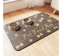 Pet Food Bowl Mat, Dog Feeding Mat Diatomite Earth Cat Food Mat, Dog Water Bowl Mat Non Slip Absorbent Eating Placemat for Animal, Easy Clean Pet Feeder Mat (Brown, 40 X 60 cm)