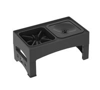 Pet food bowl, stainless steel bowl, folding bowl, floating bowl, drinking bowl, large dog bowl, anti knock, slow food bowl (Black, One size fits all)