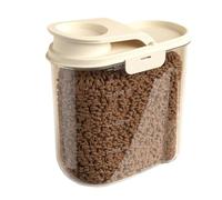Pet Food Container - Wheels Dog Cat Animal Storage Bin | 2L Container for Dog Food | Airtight Large Capacity Transparent Dust-proof Anti-moisture Grain Dispenser for Puppy Barn Bunny