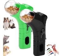 Pet Food Dispenser Launchers, Dog Food Catapult, Cat Treat Shooter Gun, Snack Slinger Cat Treat Launchers, Handheld Interactive Toys pet Foods Catapult, for Dog Exercise Training, (B+G)
