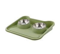 Pet Food Double Bowls Tilted Bowl Mat For Food & Water Feeding Elevated Dogs Feeding Bowl Anti-Slip Kitten Feeders Pet Feeding Mat Nonslip Pet Bowl
