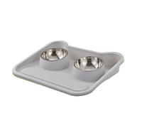 Pet Food Double Bowls Tilted Bowl Mat For Food & Water Feeding Elevated Dogs Feeding Bowl Anti-Slip Kitten Feeders Pet Feeding Mat Nonslip Pet Bowl