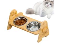 Pet Food Holder | No Slip Raised Cat Bowl Elevated Animal Accessories Adjustable Pet Supplies for Eating Station Floor Feeding with a D