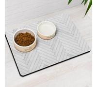 Pet Food Mat, Dog Feeding Mat Diatomite Earth Cat Food Mat, Cat Bowl Mat Non Slip Absorbent Eating Placemat for Animal, Easy Clean Pet Feeder Mat (Light Grey, 30 x 50 cm)