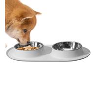 Pet Food Mat - Non Slip Feeding Placemat, Flexible Grade Silicone surfaces, Control Raised Border, Lightweight Portable Design | Cat and Dog Bowls, Kitchen, Tiles Floor, Corner Placement