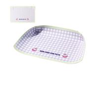 Pet Food Mat - Non Slip Waterproof PU Leather Placemat for Under Bowls, Foldable Corner Button Tray, 45x30cm Spill Proof Shield Mat, High Qualiity Easy Clean Leatherette- for Puppy Kitten & Indoo