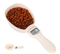 Pet Food Measuring Cup Grams, Digital Pet Food Scoop with LED Display Electronic Precise Dog Cat Food Measuring Scale Scooper and Kitchen Food Scale for Tea Milk Coffee, Maximum 250ml(White)