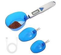 Pet Food Measuring Scoop Scale - Digital Dog Food Scoop with 2 Pcs Replaceable Spoons, USB Detachable Dog Food Measuring Cup, Pet Food Measuring Scoop with Four Measuring Units for Measuring Pets Food