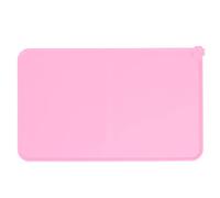 Pet Food Pad Silicone Non Slip Bowl Mat for Dogs Cats Raised Edge Prevents Spills Durable Easy Clean Dishwasher Safe Size 47x29cm (Red)