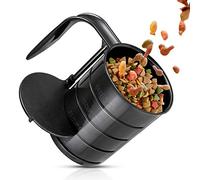Pet Food Scoop, Dog Food Cups, Plastic Food Scoop with Measuring Lines, (Includes 1 C, 3/4 C, 1/2 C, 1/4 C), Pet Food Measuring Cups for Dog, Cat or Bird Food, Injection Molded and Dishwasher Safe