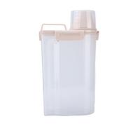 Pet Food Storage Container | Airtight Dampness - Blocking Design | 2.5L Fastened Dog/Cat Food Bucket with Measuring Cup & Lid | Translucent PP Material