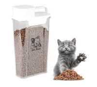 Pet Food Storage Container, Sealed Cat Food Bin With Pour Spout, Clear Plastic, 4lb/3.5L for Small Animals, BPA Free, Portable Design, Airtight Pet Food Dispenser