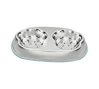 Pet Food Water Dish Set - Metal Feeding Solution for Multi Size Dogs | Anti Skid Bottom Support Enhancing Stability During Use Featuring Easy Wash Shape for Yard, Porch, Home and Backyard