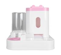 Pet Food Water Dispenser 2 in 1, Automatic Cat Waterer Feeder for Dog Puppy, Large Capacity with 1L Water 2L Food, Visual Window for Monitoring, Convenient Space-Saving Pet Feeding Tool