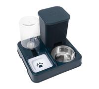 Pet Food Water Dispenser 2In1 Stainless Steel Elevating Design NonSlip Waterer Bowl For Cats Dog Home Office Use