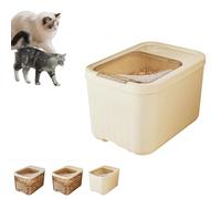 Pet Foods Storage Containers with Airtight Lid, Stackable, Cat Dog Food Storage Bucket Container, DampProof Airtight Animal Dry Bin (Beige, 10.5kg)