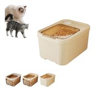 Pet Foods Storage Containers with Airtight Lid, Stackable, Cat Dog Food Storage Bucket Container, DampProof Airtight Animal Dry Bin (Beige, 7.5k)