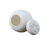 Pet Footprint Memorial Urn, Ceramic Sealed Storage Tank, Simple Ashes, White, Pink, Dog, Cat Memorial Ashes Storage(WHITE,L)