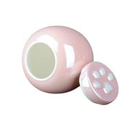 Pet Footprint Memorial Urn, Ceramic Sealed Storage Tank, Simple Ashes, White, Pink, Dog, Cat Memorial Ashes Storage(Pink,L)