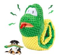 Pet Foraging Puzzle - Squeaky Plush, Rope Crinkle | Enrichment Toy Hide Treats, Long Floppy Snuggle Snake, Teeth Grinding Aid for Hyper Dogs, Solo Play, Crate Distraction in Afternoon Naps or Rainy