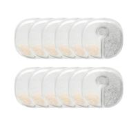 Pet Fountain, Triple Filter Package, Activated Carbon Cotton Resin Cleaning, 12 Piece Replacement Filters for Cat and Dog Water Dispenser, Kennel, Ceramic Stainless Steel Bowls, Fresh Retention System