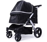 Pet Four-Wheeled Trolley Cats Dogs Carts Shockproof Durable Stroller Adjustable Direction One-Click Folding Quick Installation Suitable for Travel Pet Travel Stroller