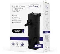Pet Friend AP-300L Submersible Internal Aquarium Filter & Spray Bar Kit | Quiet 200L/H water pump with adjustable spray aeration. Complete foam replacement media for small or nano tanks up to 40L.