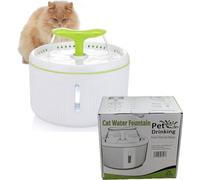 Pet Friend Deluxe Cat Water Fountain (2L) - Super Quiet Pump & Illuminated Level Window - Filtered Fresh Water for Cats & Small Dogs.