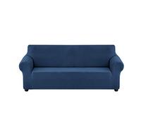 Pet-Friendly Classic Blue Stretch Sofa Cover - 2-Seater Elastic Slipcover, Solid Color Fur Protector, Easy to Clean, Slish Home Decor