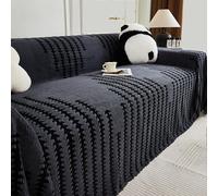Pet-Friendly Couch Cover Blanket for 3-Seater Sofa Dark Gray Fur Protector One-Piece Stretch Sofa Slipcover 180x460cm (70.87x181.10in) - Durable & Stylish