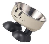 Pet Friendly High Leg Bowl With Neck Relief Stainless Steel Large Capacity Feeders Bowl For Indoor And Outdoor Feeding Neck Protecting Pet Feeders