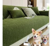 Pet Friendly Non Slip Herringbone Sofa Cover Chenille Fur Protector for Dogs Anti Scratch Slipcover for L & S Sofas 70x210cm & Easy to Clean