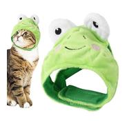 Pet Frog Hat, Cute Pet Hat - Hat Cartoon Frog Cat Costume Hat - Short Plush Cosplay Hat for Most Small to Medium Cats and Dogs