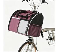Pet Front Basket, Bicycle Pet Carrier, Easy To Install, Zippered Openings On Both Sides, Breathable, Perfect For Taking Your Pet On Bike Rides(Purple)
