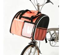 Pet Front Basket, Bicycle Pet Carrier, Easy To Install, Zippered Openings On Both Sides, Breathable, Perfect For Taking Your Pet On Bike Rides(Orange)