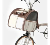 Pet Front Basket, Bicycle Pet Carrier, Easy To Install, Zippered Openings On Both Sides, Breathable, Perfect For Taking Your Pet On Bike Rides(Brown)