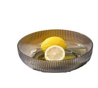 PET Fruit Plate Four-Colour Household Fruit Snack Tray Living Room Coffee Table Easy to Clean(Grey)