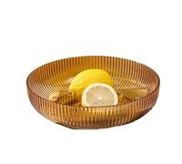 PET Fruit Plate Four-Colour Household Fruit Snack Tray Living Room Coffee Table Easy to Clean(Yellow)