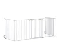 PawHut Pet Safety Gate 5-panel Playpen Fence - White, White